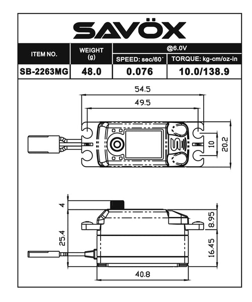 Ryan Cavalieri Edition Low Profile Brushless Digital – Savox USA