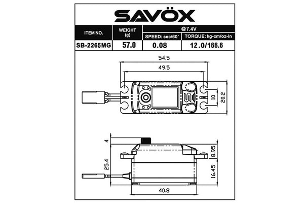 SAVOX-SB-2265MG美品 Super Torque Metal Gear Micro Digital Servo 0.06/16.7