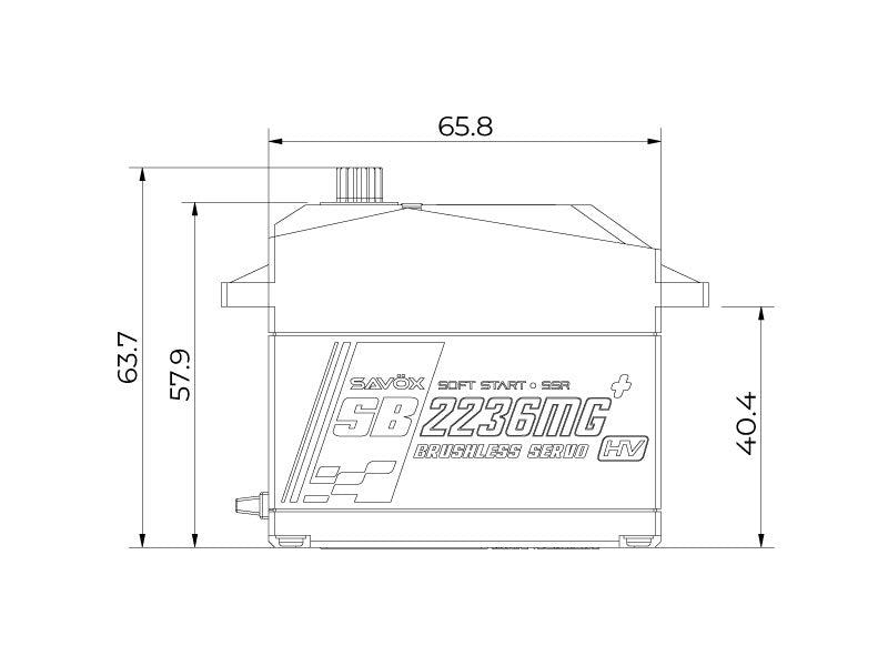SB2236MGP - 1/5 Scale High Voltage Brushless Digital Servo, 0.13sec / 555oz @ 7.4V