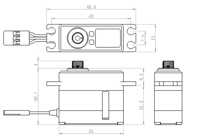 SV1261MG - Mini Digital High Voltage Aluminum Case Servo 0.095/277@ 7.4V