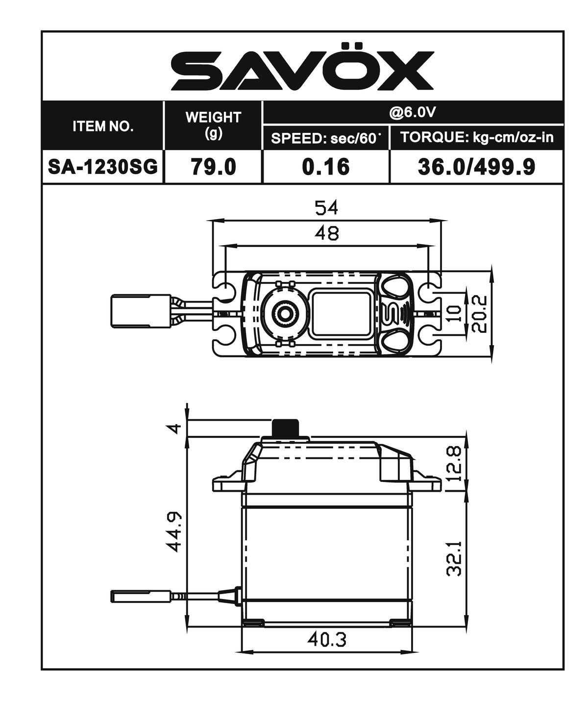 CORELESS DIGITAL SERVO 0.16/500 @6V – Savox USA