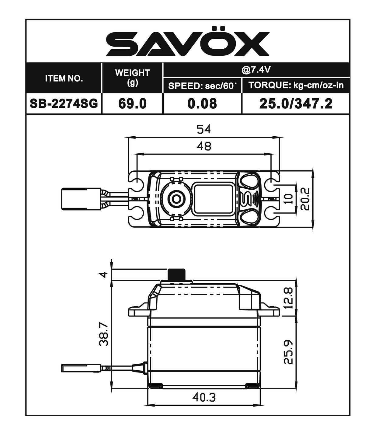 Ryan Cavalieri Edition HV BL Digital Servo .08/347.2 @ 7.4V