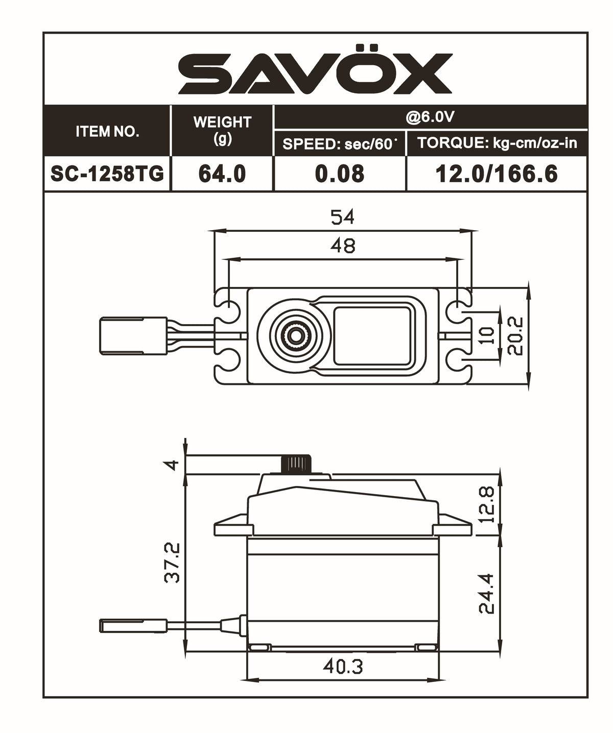 BLACK EDITION STANDARD SIZE CORELESS DIGITAL SERVO .08/166 – Savox USA