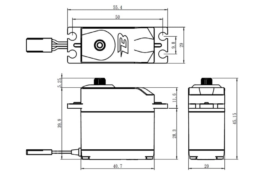 B08KG - Budget Analog Servo, .15 / 111oz-in (8kg-cm) @6v, Standard Size, Metal Gears