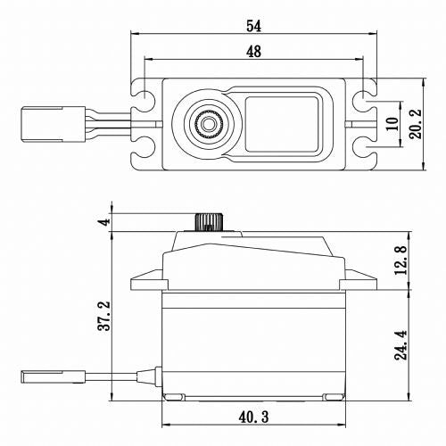 SA1258TGP - Standard Size Coreless Digital Servo with Soft Start, .08/166 @ 6V