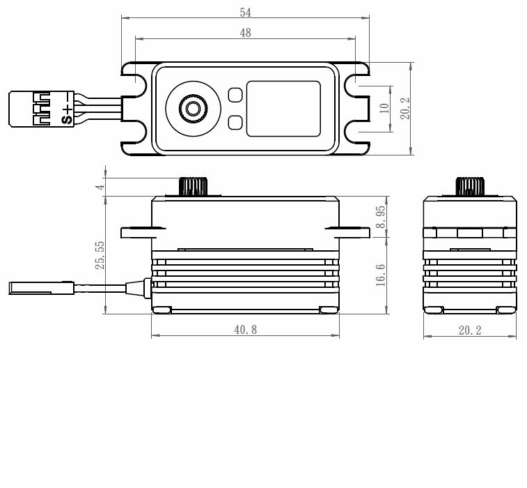 SB2262SG - Monster Torque Low Profile Steel Gear Servo 0.08sec / 347.2oz @ 7.4V