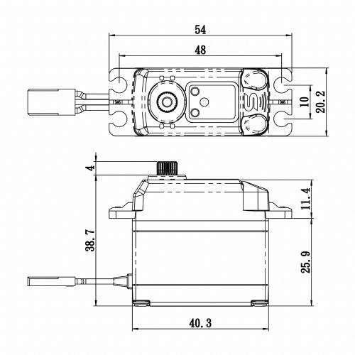 SB2273SGP - High Voltage Brushless Digital Servo 0.095sec/388.8oz @ 7.4V