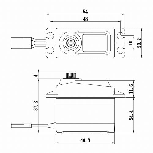 SC1256TGP - Standard Size Coreless Digital Servo 0.15sec / 277oz @ 6v