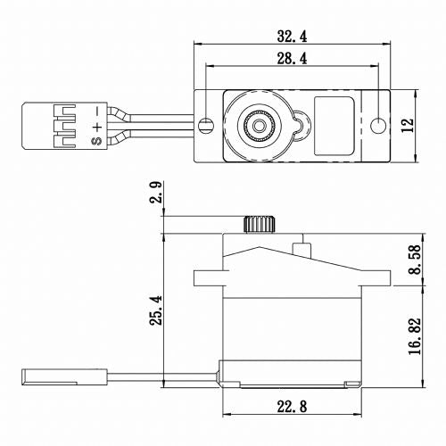 SH0257MGP - Micro Digital MG Servo w/ Soft Start, .09/30.6 @ 6V