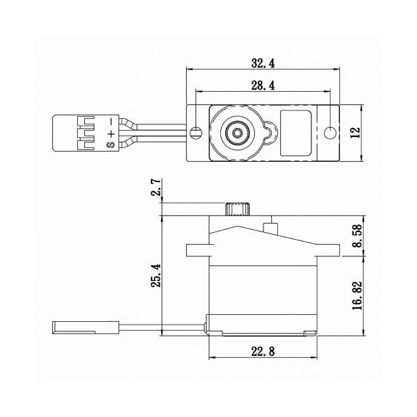 SH0350P - Micro Digital Servo w/Soft Start, 0.16sec / 36oz @ 6V