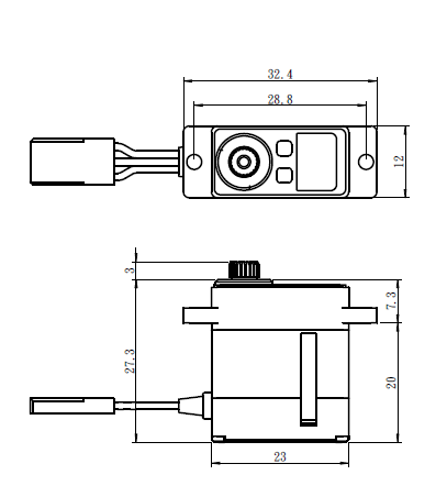 SV1232MG - Micro Digital High Voltage Aluminum Case Servo 0.05sec / 69oz @ 7.4V