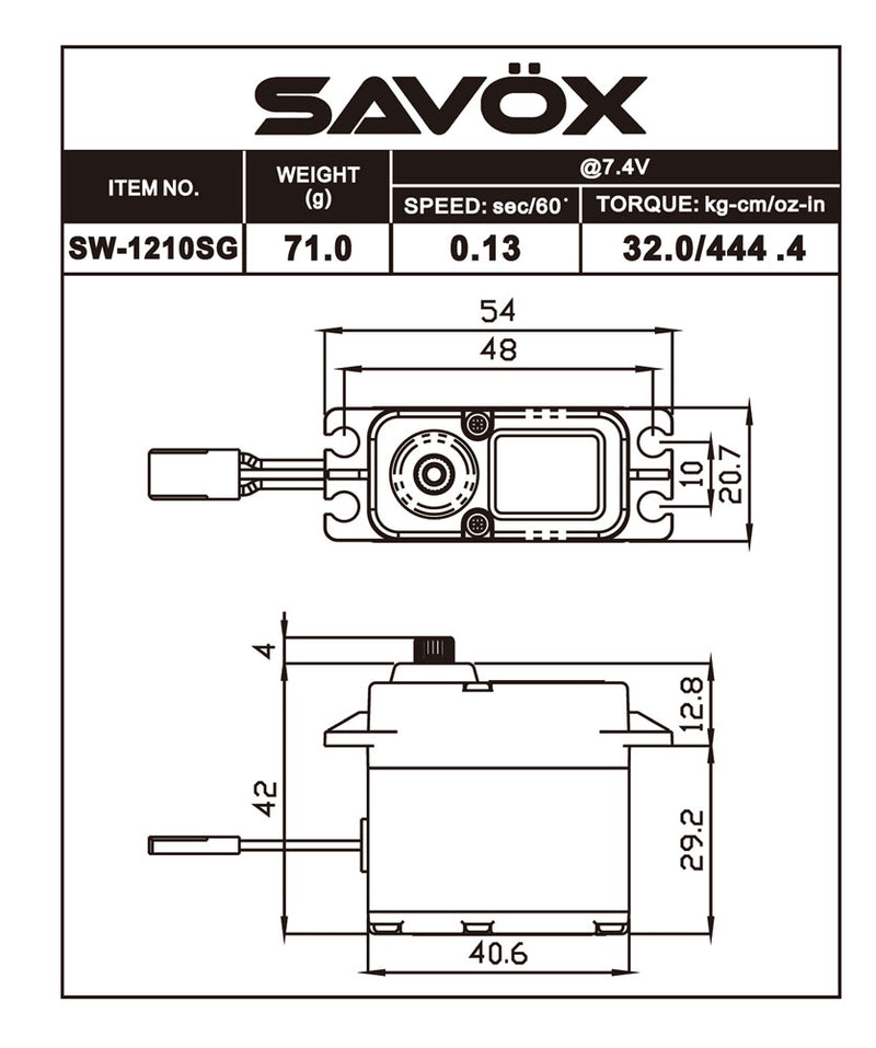 satosugaページ Waterproof Coreless Digital Servo 0.13sec / 444.4 @ 7.4V – Savox USA