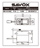 Discontinued - Use SW1211SGP-BE - SW1211SG-BE - Waterproof High Voltage Digital Servo 0.08sec / 347.2oz @ 7.4V - Black Edition